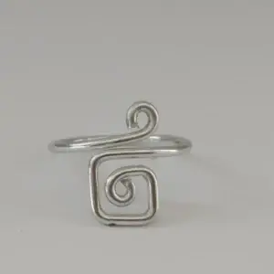 Square Spiral Ring – Handmade & Adjustable